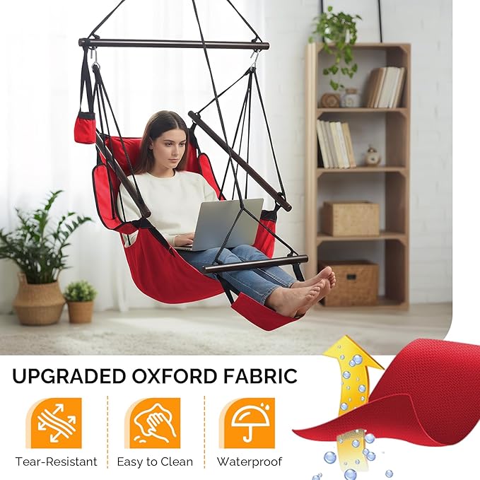 ONCLOUD Upgraded Unique Hammock Hanging Sky Chair, Air Deluxe Swing Seat - Image 4