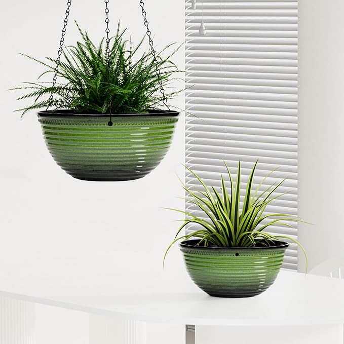 10 Inch Hanging Planter, 2 Pack Hanging Planters - Image 6