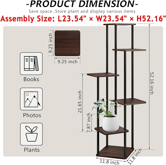 AZERPIAN Plant Stand 6 Tier Indoor Metal Flower Shelf - Image 4