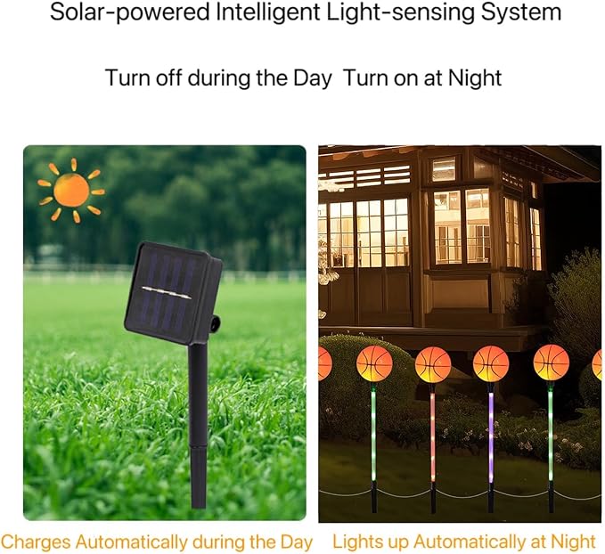 Solar Lights Outdoor, Basketball Theme LED Stake Light - Image 3