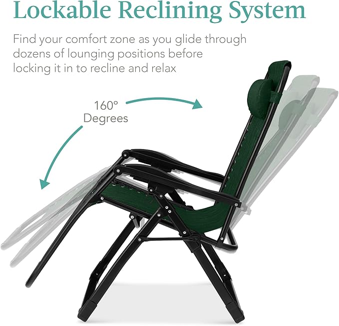 Best Choice Products Oversized Zero Gravity Chair, Folding Outdoor Patio - Image 6