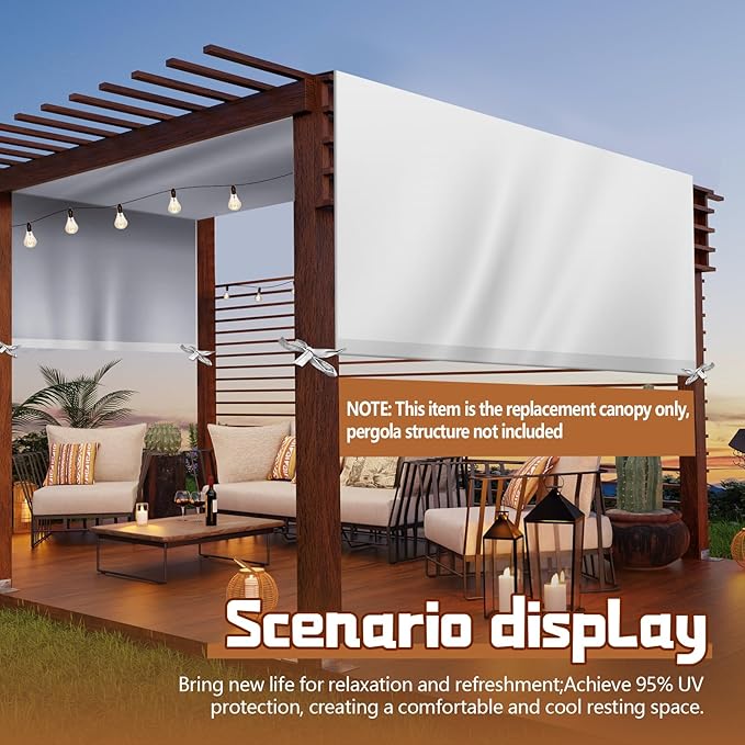Universal Pergola Replacement Canopy Outdoor Canopy Shade Cover Waterproof - Image 5