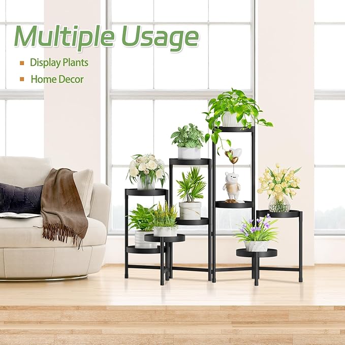 iDavosic.ly Plant Stand Indoor Outdoor, 9 Tier Corner Metal Flower Display - Image 5