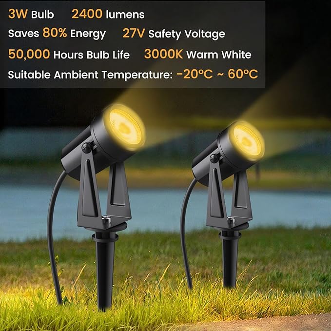Low Voltage Landscape Lighting, 8 Pack Outdoor LED Landscape Spotlights - Image 4