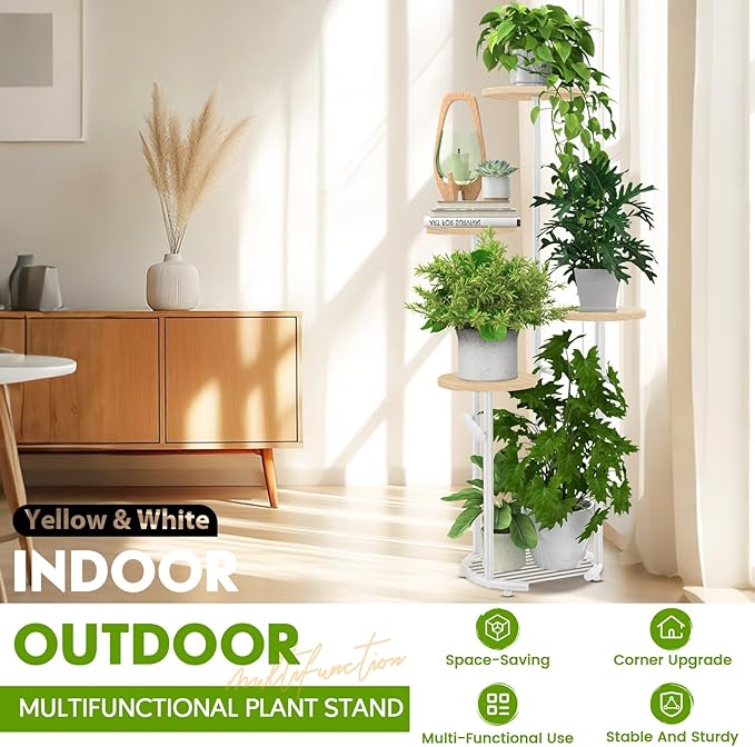 TOSKING 5 Tier Metal Plant Stand Indoor， Plant Shelf, Corner Shelf Flower Pot - Image 6