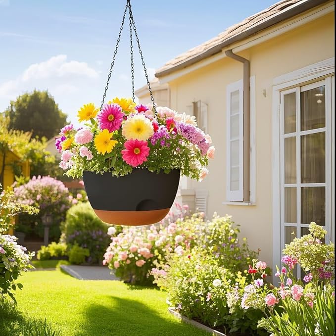 Set of 2-12 Inch Hanging Planter, Self-Watering Hanging Planters - Image 7