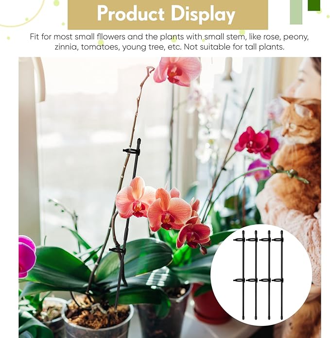 meekoo 30 Pcs Adjustable Garden Plant Support Stakes Single Stem Plant Cage - Image 6