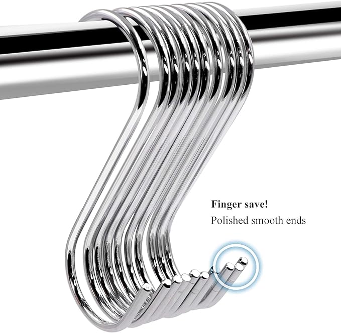 30 Pack 3.7 inch Metal S Hooks Steel S Hooks Plants Hanging Hangers - Image 7