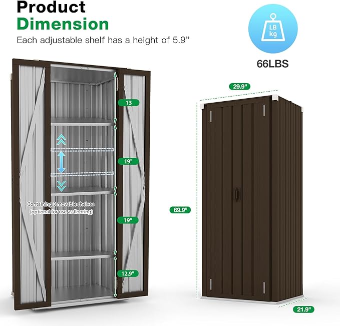 AECOJOY Outdoor Storage Cabinet Waterproof - Image 6
