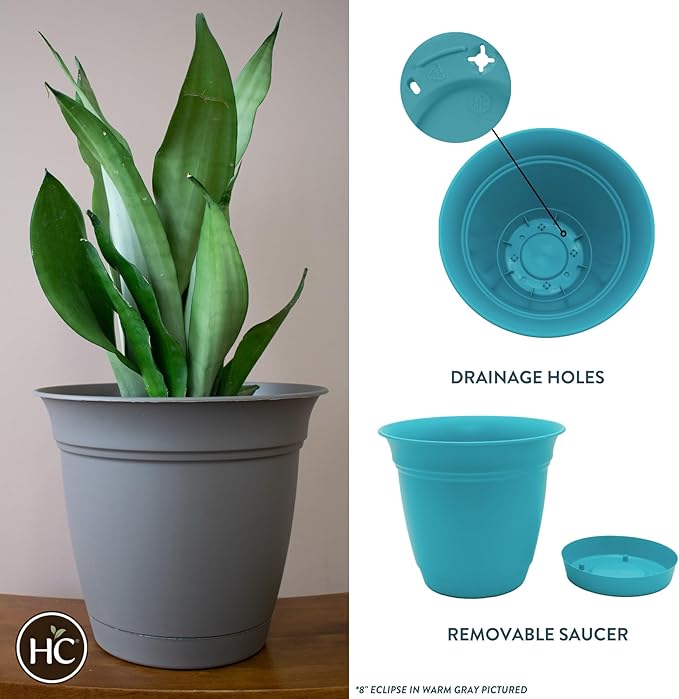 The HC Companies 12 Inch Eclipse Round Planter Pots - Image 2