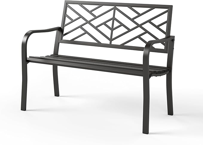 Sophia & William Outdoor Metal Bench Patio Garden Bench, Cast Iron Park Benches by SophiaWilliam