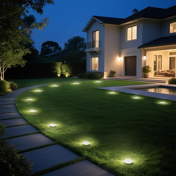 INCX 4.6 inch Solar Lights Outdoor Waterproof, 12 Pack Solar Lights - Image 5