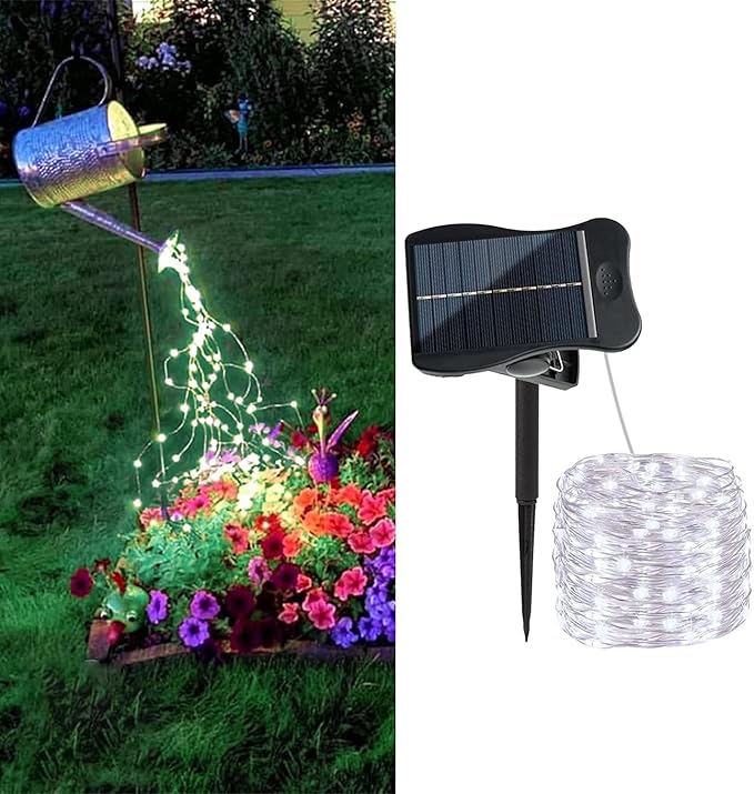 ZNYCYE 1 Pack 8 Modes Solar Waterfall Lights, Solar Fairy Lights Outdoor by ZNYCYE