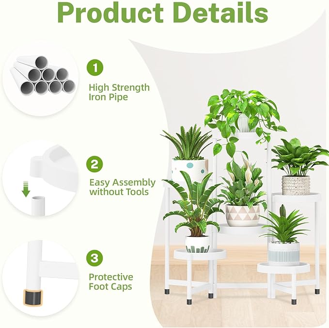 iDavosic.ly 6 Tier Folding Plant Stand Indoor Outdoor - Image 4