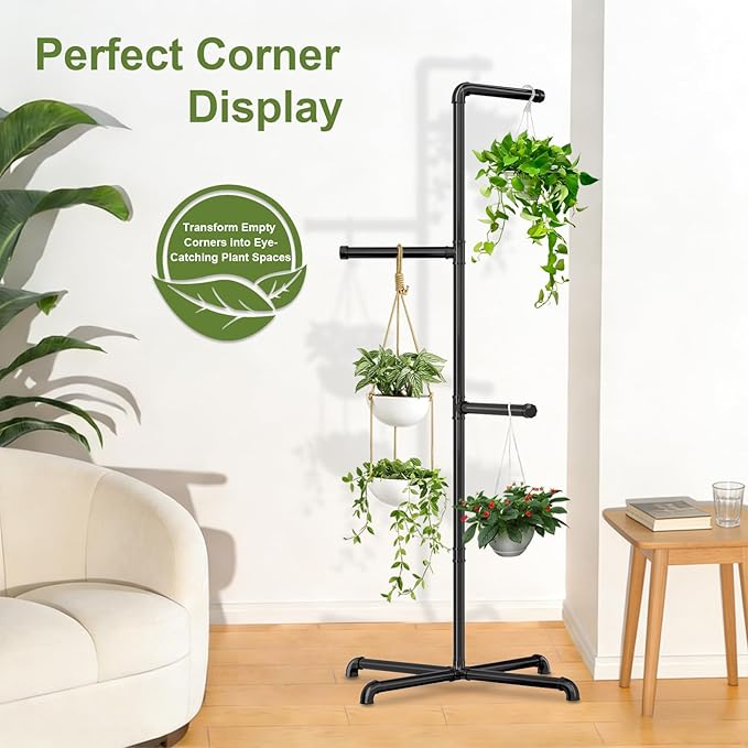 Hanging Plant Stand, Plant Hanger Indoor, Corner Hanging Plant Stand, Living - Image 8