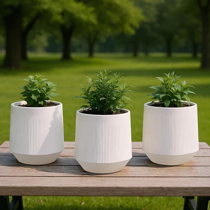 Plant Pots，Set of 3 Plastic Pots - Image 6