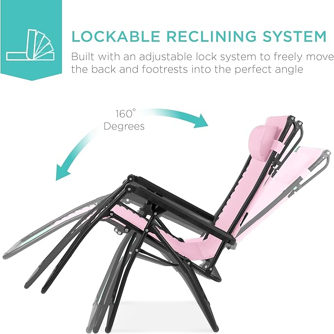 Best Choice Products Folding Zero Gravity Outdoor Recliner Patio Lounge Chair - Image 3