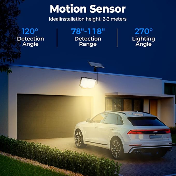 Peasur Solar Motion Lights Outdoor, 318 LED Solar Security Light - Image 4