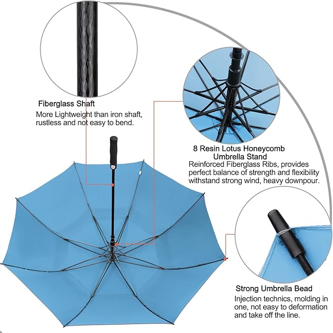 G4Free 47/54/62/68/72 Inch Automatic Open Golf Umbrella Oversize Extra Large - Image 7