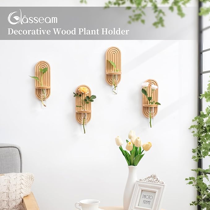 Glasseam Hanging Plant Propagation Stations: Boho Glass Wall Propagation vases - Image 3