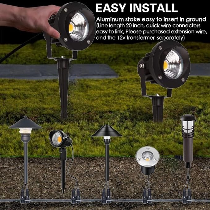 EAGLOD 20W Led 12V AC/DC Flag Spotlights Outdoor Landscape Lights, Low Voltage - Image 6