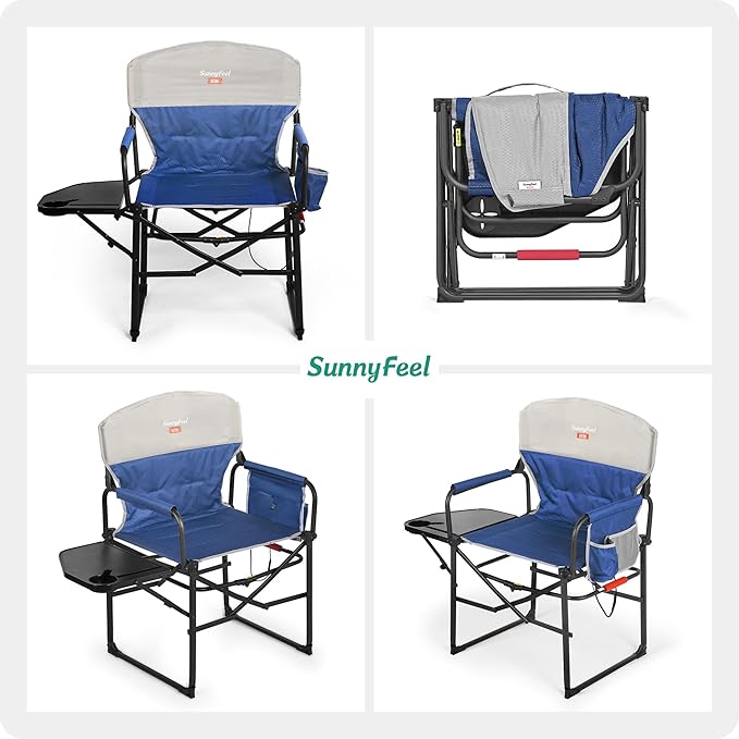 SUNNYFEEL Heated Camping Directors Chair, Heavy Duty, Oversized Portable - Image 7