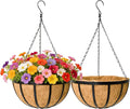 Black Flat Iron Metal Hanging Planter Basket by EIMQUVW