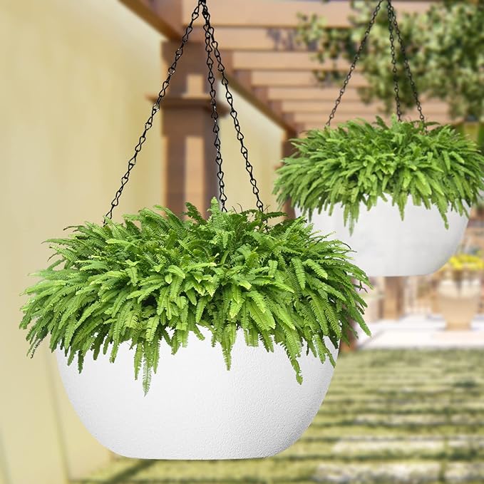 WOUSIWER 13 inch 2Pack Large Hanging Planters - Image 3