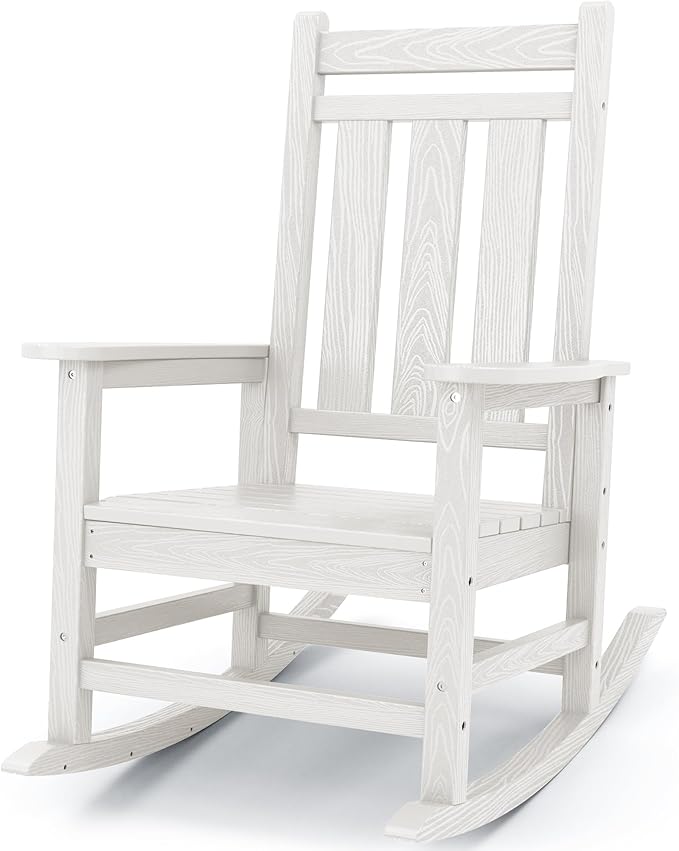 KINGYES Oversized Outdoor Rocking Chair, All-Weather Patio Rocking Chairs by KINGYES