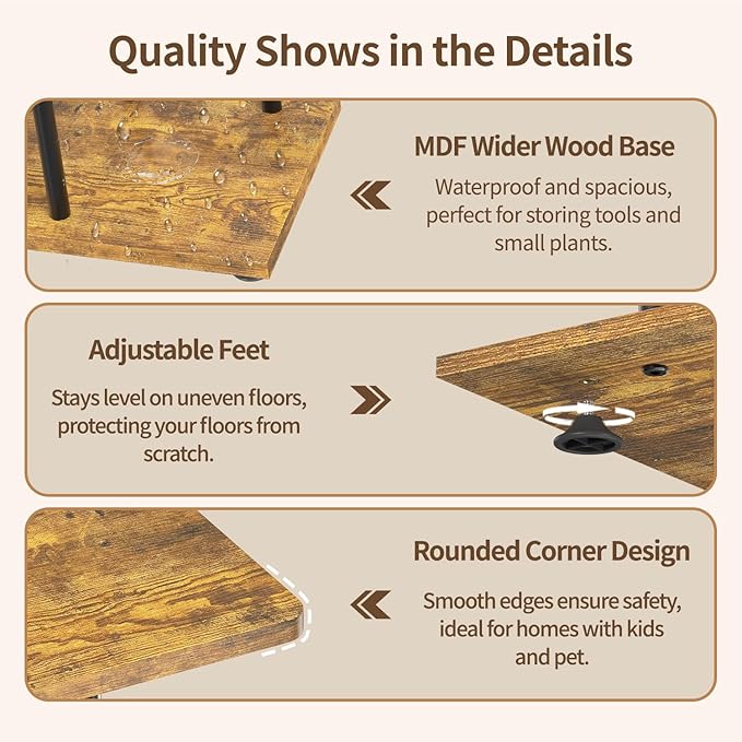 LASZOLA Black 5 Tiered Wood Plant Stand Indoor - Image 6