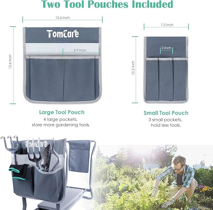 TomCare Garden Kneeler Seat Garden Bench Garden Stools Foldable Stool - Image 6