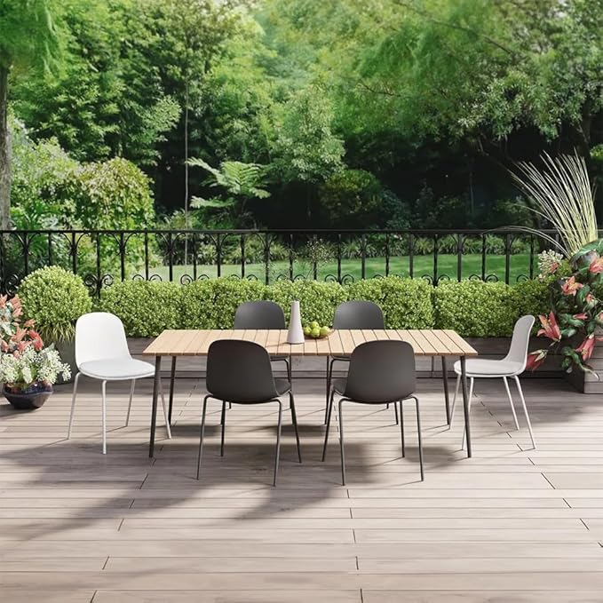 2xhome Modern Stackable Armless Dining Chair | Plastic Shell Seat - Image 8