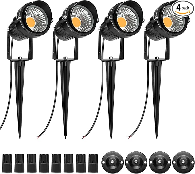 LightingWill 5W LED Landscape Lights, Warm White 3000K-3500K, Waterproof DC 12V by LightingWill