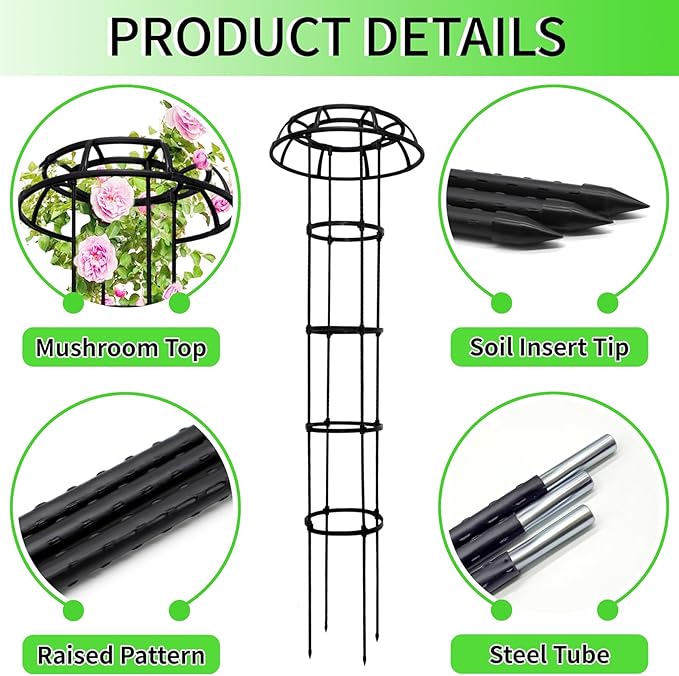 2-Pack 65-Inch Garden Trellis for Climbing Plants, Heavy-Duty Metal Obelisk - Image 6
