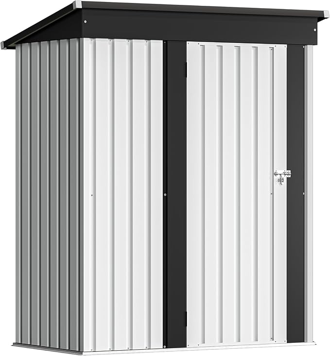 Devoko Outdoor Storage Shed 5 x 3 FT Lockable Metal Garden Shed Steel by DEVOKO