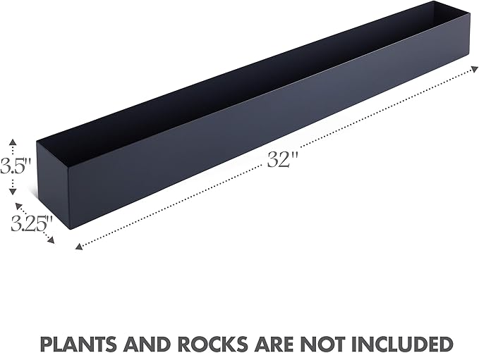 DR&Co Modern Grey Rectangle Planter Box, Narrow Box - Image 2