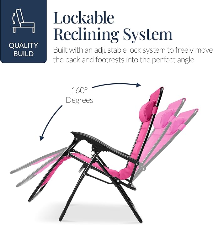 Best Choice Products Oversized Padded Zero Gravity Chair, Folding Outdoor Patio - Image 7