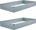 8x4x1ft Galvanized Raised Garden Bed, Outdoor Planter Box Metal Patio Kit by Foxlang
