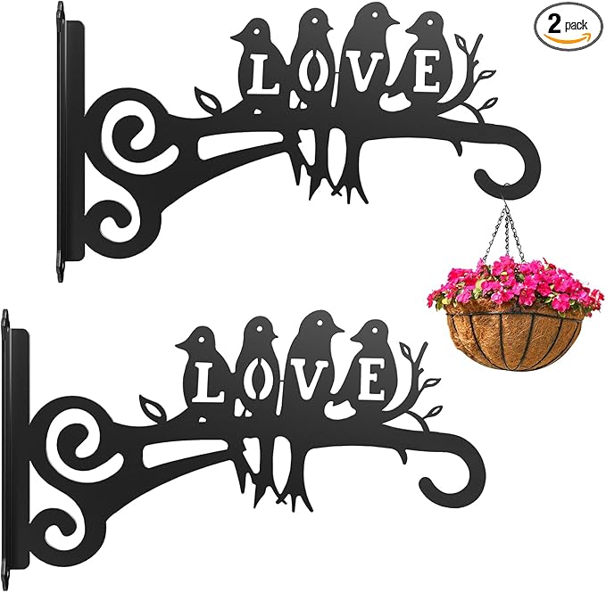 2-Pack Aesthetic Plant Hangers Outdoor and Indoor – 10 Inch Metal Hanging Plant by RANRTI