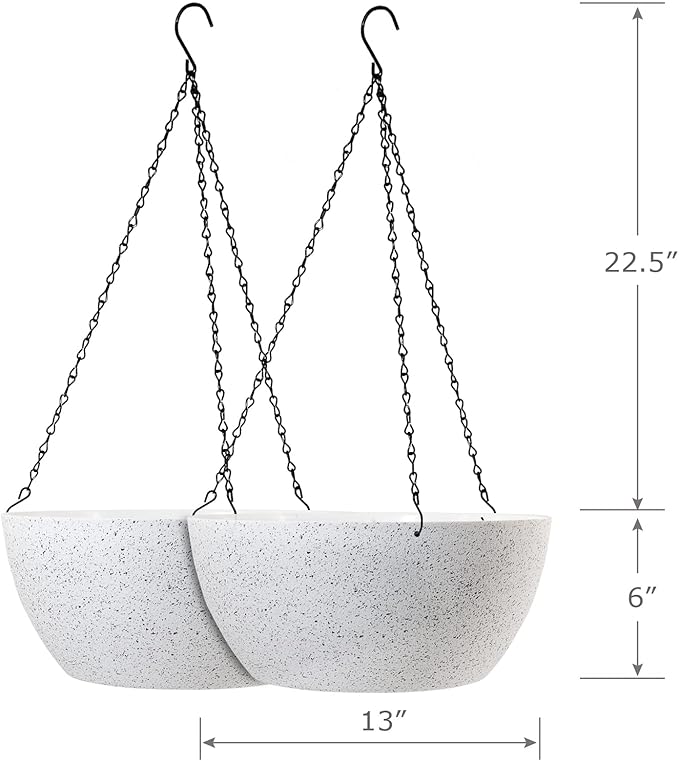 13 inch Large Hanging Planters Plant Pots - Image 2