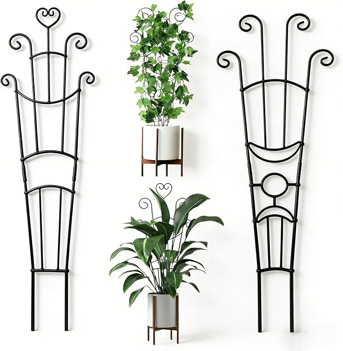 32.6'' Plant Trellis for Potted Climbing Plants Indoor, Rustproof Metal by Unknown