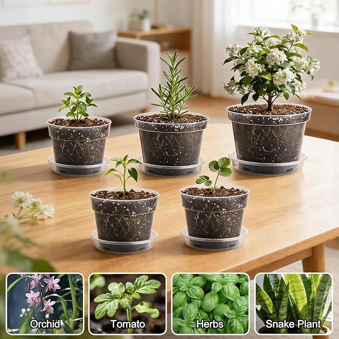 15 Pack 8/7/6 Inch Clear Nursery Pots - Image 7