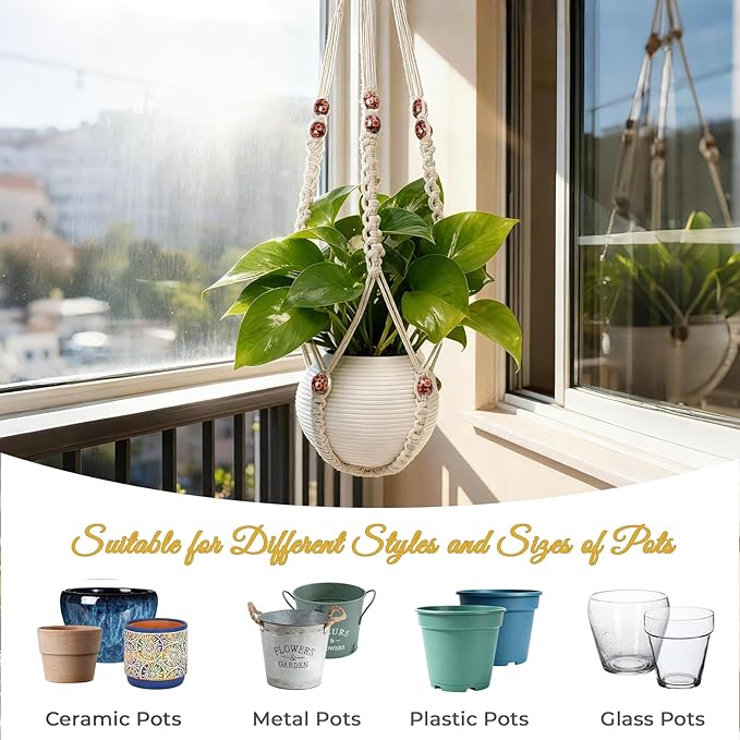 35 Inch Macrame Plant Hanger, Large - Image 5