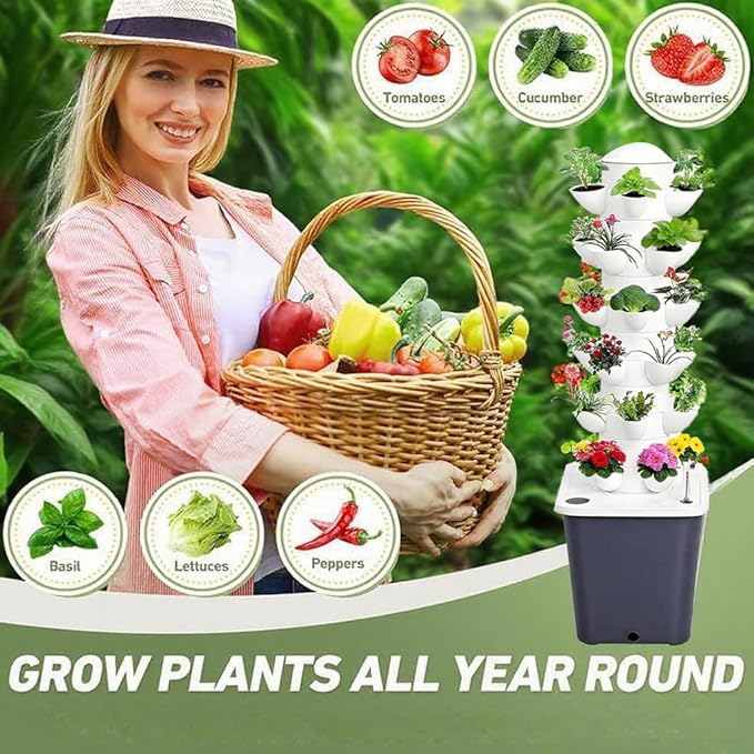 Hydroponics Growing System, 30 pods Hydroponics Tower Growing System Indoor - Image 6