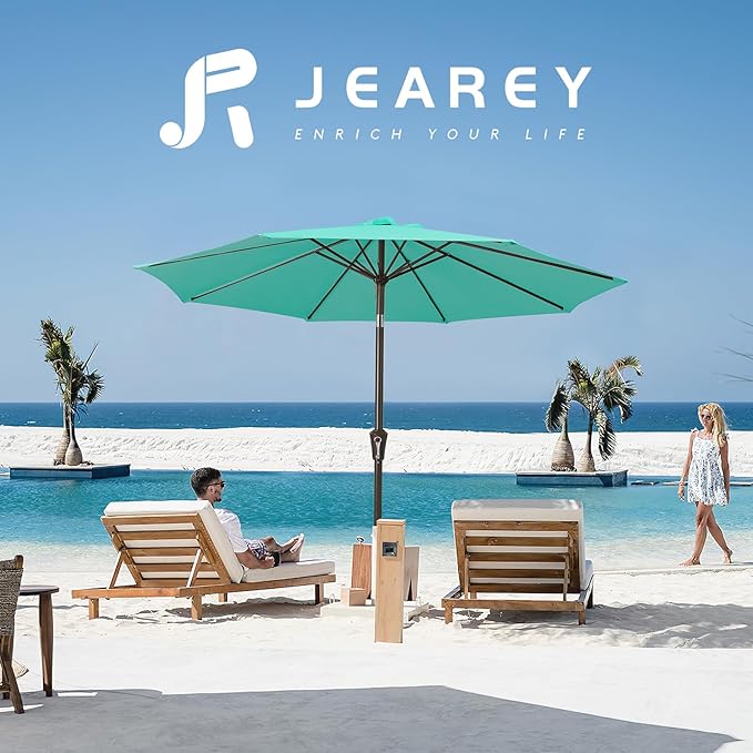 JEAREY 9FT Outdoor Patio Umbrella Market Umbrella - Image 6