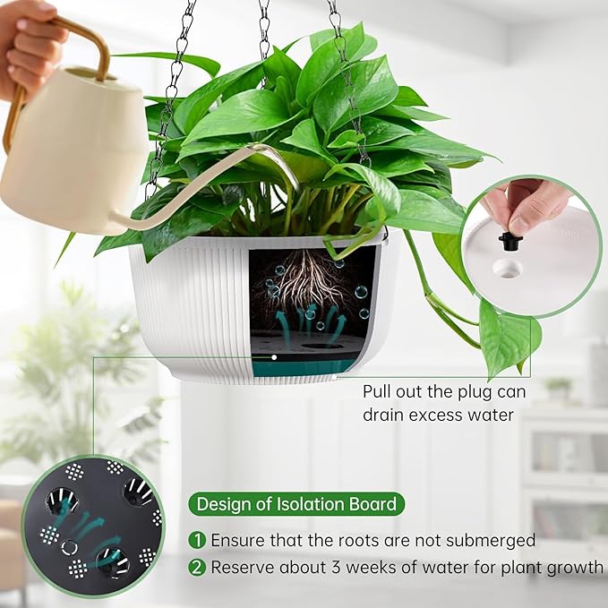 10 Inch Hanging Planters for Outdoor Indoor Plants - Image 3