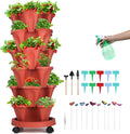 GameXcel Vertical Planter, 6 Tier Stackable Strawberry Planter by GameXcel