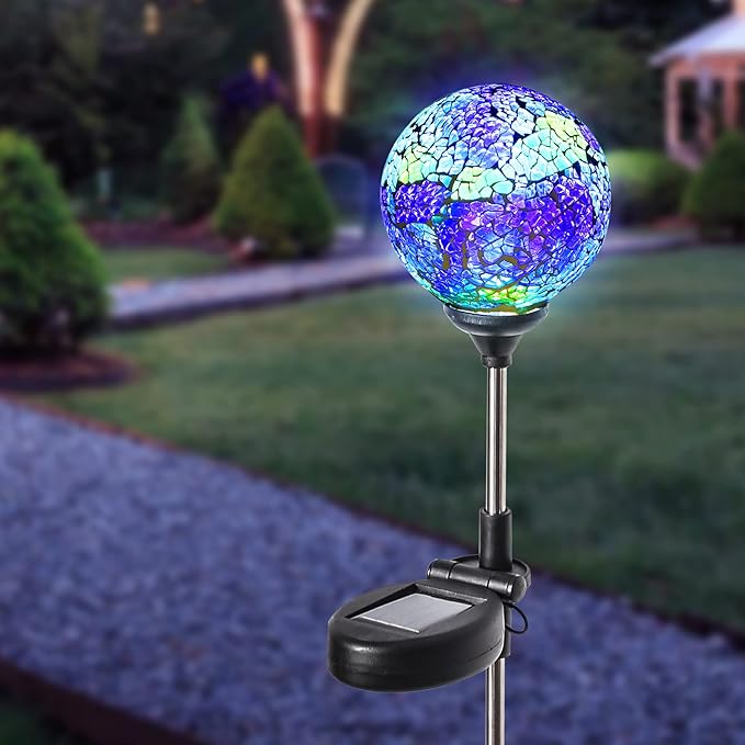 WNP Outdoor Mosaic Solar Light Stake Decor - Image 6