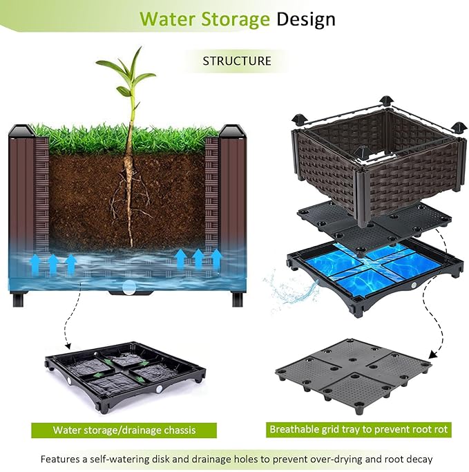 Large Planters for Outdoor Plants pots Elevated Garden Boxes Raised Garden Bed - Image 2