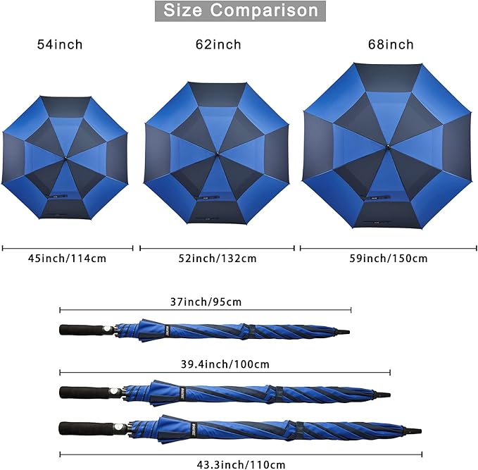 G4Free 47/54/62/68/72 Inch Automatic Open Golf Umbrella Oversize Extra Large - Image 8